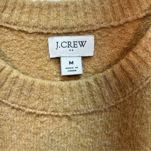 J.Crew Womens Crew Neck Pullover Sweater Medium Tan Knit Long Sleeve Casual - Picture 2 of 12